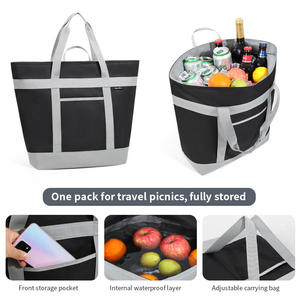 Bolsa de mano térmica aislada de gran capacidad, bolsa de compras de viaje de Picnic ecológica para almacenamiento de Pizza Ice - Product Image 4