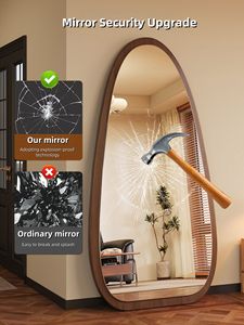 Miroir ArchLarge personnalisé à cadre complet, nouvellement conçu, en bois massif naturel, style Art déco pour mariage - Product Image 6