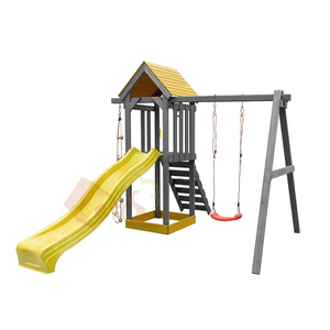Set Giochi per Bambini con Altalena e Scivolo in Legno, Arredamento da Esterno - Product Image 2