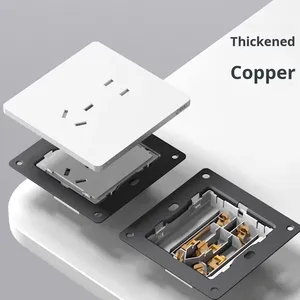 Interrupteur moderne prise blanc interrupteur <span class=keywords><strong>mural</strong></span> à bascule anneau électrolytique 250v Max écran tactile norme britannique Offre Spéciale d'usine - Product Image 3