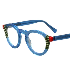 แว่นตาอะซิเตท การออกแบบใหม่ ผู้ผลิตแว่นตาโลโก้ที่กําหนดเอง กรอบแว่นตาอะซิเตทตกแต่งหนา