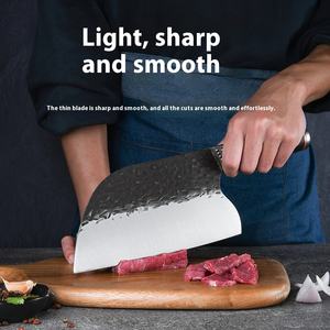 سكين مطبخ 9*8 بوصة بمقبض أسود من خشب الصندل معدن قديم مزور للجزارين - Product Image 5