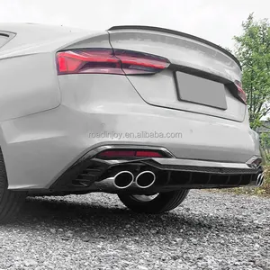 2021-2024 Body Parts Rambo Black S5 Rear Diffuser For Audi A5 B9.5 Upgrade S5 Rear Spoiler With Tail Pipe