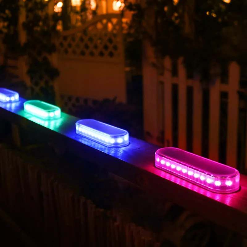 YiLaie Unique 4 Pack impermeable IP68 al aire libre Solar LED decoración luces para fiesta jardín patio valla camino RGB Solar paso luces