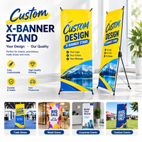 Support de bannière portable en forme de X, affiche promotionnelle personnalisée pour les campagnes marketing et les événements d'exposition
