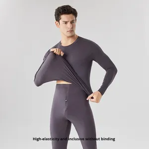 Set di biancheria intima termica modale da uomo nuova camicia a Base sottile <span class=keywords><strong>pantaloni</strong></span> autunnali riscaldamento vestiti a maniche lunghe girocollo - Product Image 4