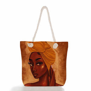 Nouvelle Mode Noir Art Filles Africaines Imprimé Sublimation Sacs Fourre-Tout Sacs à Main pour Femmes Vente en Gros - Product Image 3