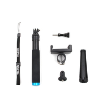 Tongsis Telesin Aluminium Alloy yang Dapat Diperpanjang + Dudukan Tripod Mini, Penjepit Ponsel untuk Kamera Aksi Go Pro Hero10