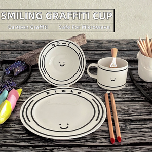 Taza de Cerámica con Diseño de Cara Sonriente de Dibujos Animados Estilo Coreano, 201-300 ml, Resistente al Calor, para Uso Doméstico, Desayuno, <span class=keywords><strong>Café</strong></span> y Jugos - Product Image 2