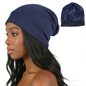 HZM-18250 <span class=keywords><strong>Bonnet</strong></span> souple réglable pour femme, couvre-cheveux de nuit, <span class=keywords><strong>bonnet</strong></span> hijab, <span class=keywords><strong>sous</strong></span>-écharpe, doublure <span class=keywords><strong>en</strong></span> satin de <span class=keywords><strong>soie</strong></span> - Product Image 2