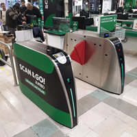Barrera de solapa automática para puerta, sistema de Control de acceso de tarjeta Rfid, puerta giratoria con solapa