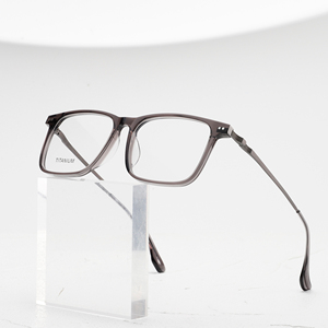 Gafas de titanio rectangulares con montura completa, color marrón sólido, anti-UV, ligeras, unisex, para adultos, monturas para corrección de la visión - Product Image 1