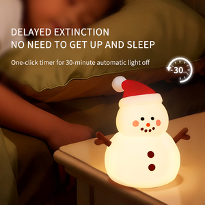Veilleuse LED Bonhomme de Neige de Noël en Gros, Rechargeable par USB, en Silicone Souple, Lampe Tactile <span class=keywords><strong>D</strong></span>écorative pour Chambre <span class=keywords><strong>d</strong></span>'Enfants - Product Image 5