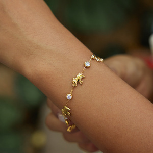 Pulsera de Cadena para Dedo de Acero Inoxidable 316L con Circonitas de Colores, Joyería de Lujo para Mujer, Venta al por Mayor - Product Image 6