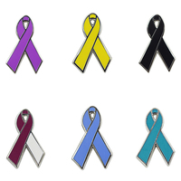 Logo personnalisé coloré métal autisme sensibilisation au cancer du sein femmes ruban rose revers insigne émail enfance cancer broches