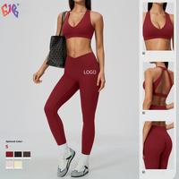 Ensemble de soutien-gorge de sport et leggings pour femmes, séchage rapide, course à pied, gym, entraînement, deux pièces, yoga, fitness, vêtements de sport