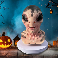 Masque Alien Effrayant en Latex Réaliste, Masques Visage OVNI pour Halloween, Anniversaire, Noël, Carnaval, Cosplay, Accessoires de Fête, Écologique et Réutilisable