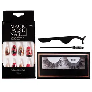 Halloween Three-dimensional Eyelashes Nail Art With Tweezers Brush Box Handmade Eyelashes Nail Art