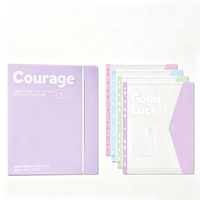 Carpeta de Anillas A4 Personalizada con 4 Bolsas Transparentes para Documentos, Organizador de PP Recargable para la Escuela y la Oficina