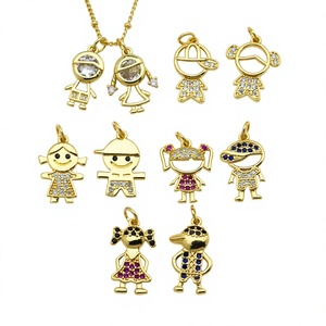 Colgante de oro de 18 quilates chapado para niños, con microincrustaciones de circonita, figura de joyería para pulsera, collar, regalo DIY, EXCELENTE - Product Image 4