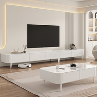 Ensemble meuble TV et table basse minimaliste moderne avec rangement, meubles de salon de luxe pour appartement et villa