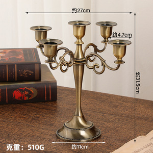 Support de bougie en métal doré personnalisé, pièce estampée de luxe moderne, chandelier doré OEM pour décoration de table de mariage - Product Image 6