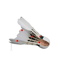 Volants de badminton JINFAR Pro en plumes d'oie, haute durabilité, niveau de tournoi Lingmei 90pro, lot de 12
