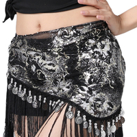 Écharpe triangulaire en maille à paillettes brillantes en jacquard gaufré Mini jupe à la taille pour vêtements de danse de scène pour filles