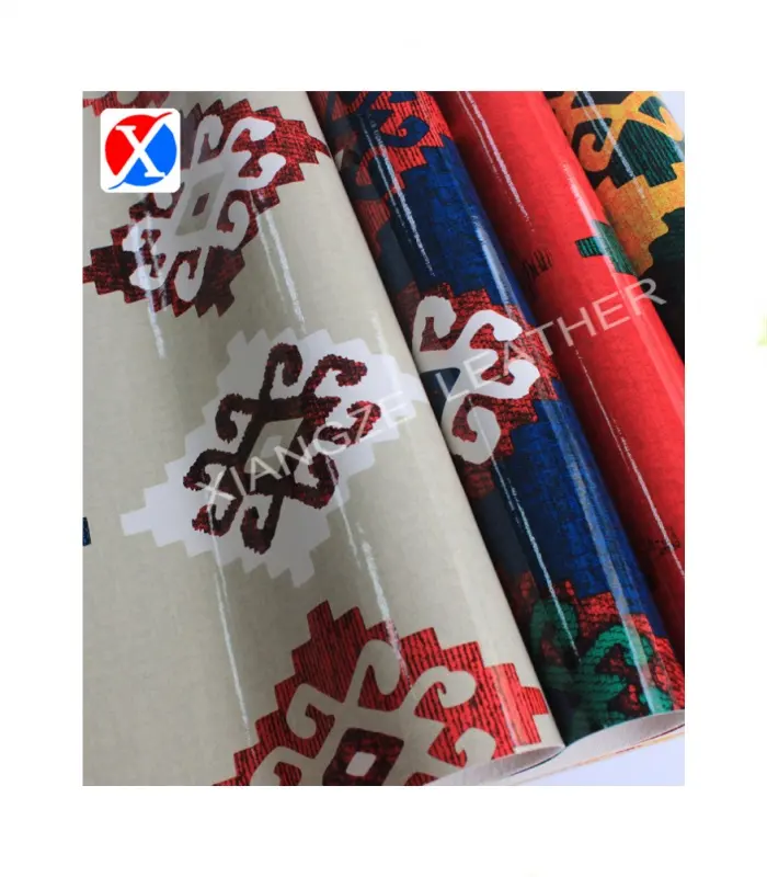 High Quality Custom Name Brand Printed Fabric Leather Printing Synthetic Leather For Handbags