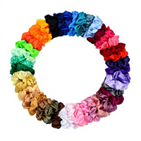 Lot de 40 élastiques à cheveux en tissu, faits main, haute élasticité, couleur unie, pour mariage, tendance, vente chaude