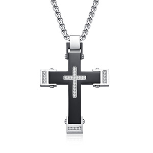 Nouveau collier croix électrique américain en cinq pièces, pendentifs personnalisés punk pour couple homme et femme, accessoires - Product Image 1