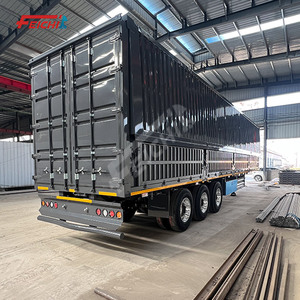 Semi-<span class=keywords><strong>remorque</strong></span> à trois essieux robuste avec ailes latérales en alliage d'aluminium pour le transport <span class=keywords><strong>de</strong></span> marchandises, avec ailes à ouverture hydraulique - Product Image 2