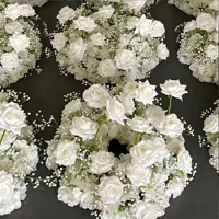 Couronne de fleurs pour table de mariage, modèle 80, sans matériau, décoration murale de fond assortie, décoration murale de fleurs artificielles