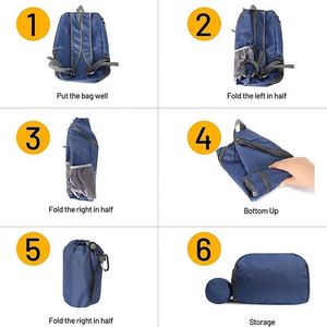 Lightweight Super Portable Waterproof Nylon Zipper Letter Pattern Outdoor Travel Sports Folding <b>Backpack</b> - Product Image 2