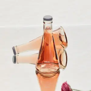 Bouteille de vin conique 200ml 330ml, style fantaisiste, bouteille de jus de Fruit, de boisson froide, avec couvercle en aluminium