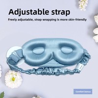 Masque pour les yeux en soie de mûrier 3D KAN KAN584 19mm, tendance, hiver, couleur unie, respirant, élastique, style américain, utilisable en toutes saisons