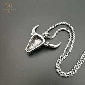 RH Punk individualidad fábrica venta al por mayor Gran oferta 18K oro Acero inoxidable <span class=keywords><strong>Tauren</strong></span> colgante collar joyería de moda para regalo - Product Image 6