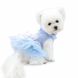 Grazioso Vestito Floreale da Principessa per Cani, in Poliestere e Rete Leggera Traspirante, Gonna Vaporosa, Costume per Matrimoni e San Valentino per Cani e Gatti - Product Image 4