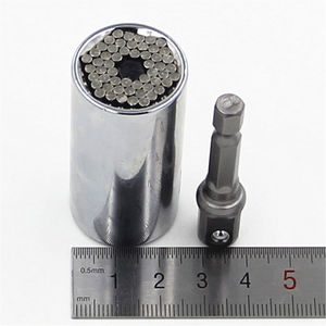 Juego de 2 piezas: Vástago de extensión de trinquete con bola de acero de conversión mágica + 7-19 + 3/8, acabado cromado - Product Image 5