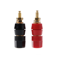 Borne de liaison hexagonale M5 plaquée or, borne de montage sur panneau jack banane 4 mm rouge noir pour amplificateur, haut-parleur, système Hi-Fi