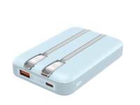 Chargeur de batterie polymère portable numérique en gros alimentation personnalisée charge rapide câble intégré 10000mAh batterie externe