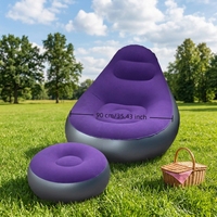 Canapé gonflable portable et pliable, moderne, rafraîchissant, convertible, pour l'extérieur/l'intérieur, pour le camping, l'hôtel et les parcs
