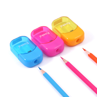 Foska forme ronde Portable petit taille-crayon carré en plastique pour étudiants et fournitures scolaires pour enfants papeterie et fournitures