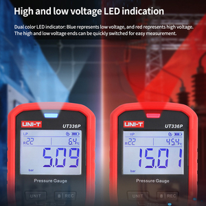 Kit de manomètres sans fil UNI-T UT336P -1 à 60 bars avec application Bluetooth et pince thermométrique UT-T19 pour CVC L45 - Product Image 4