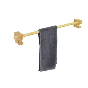Atacado bambu rack de cabide de toalha-Toalha de bambu natural para parede, suporte para toalha de bar para cozinha