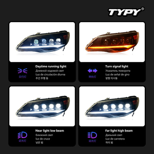 TYPY pour Honda FD2 Civic 2006-2015, assemblages de phares, conversion de lentilles LED, feux de jour et clignotants séquentiels - Product Image 3