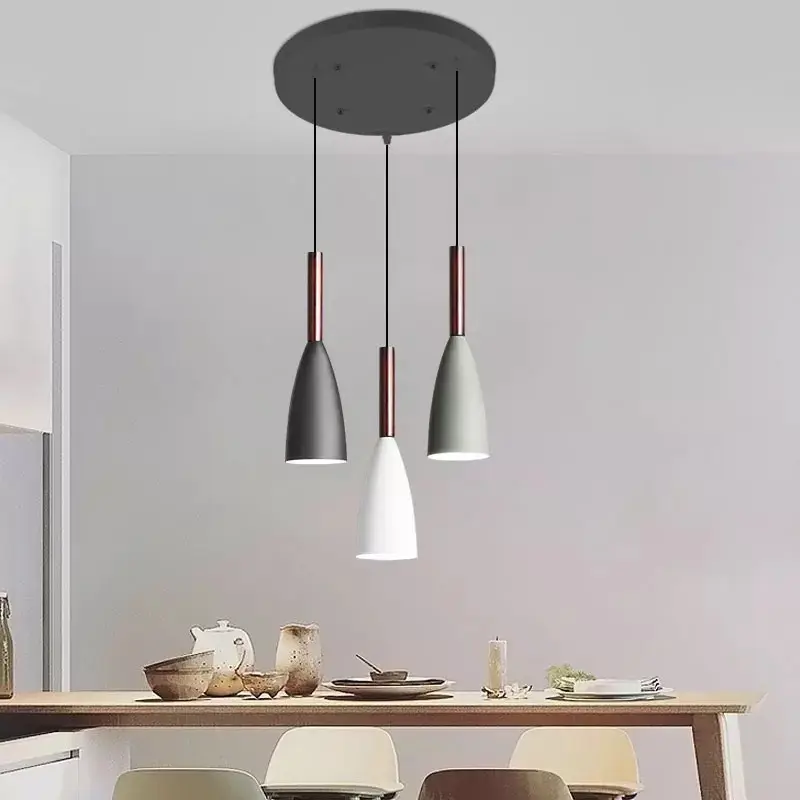 Lampu gantung LED Nordic, lampu gantung Modern ruang makan Pulau dapur