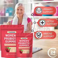 Vitamin OEM Cranberry Wanita Probiotik Serat Gummy Permen Jeli Suplemen Kesehatan Usus Probiotik Wanita untuk Wanita