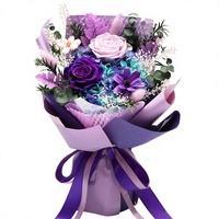 Bouquet de fleurs préservées, arrangement floral longue durée, coffret cadeau 1,41 lb, fabriqué en Chine pour maman, femme, amies