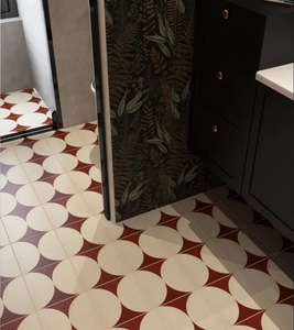 Gạch lát nền màu đỏ rượu vang cổ điển, chất liệu gạch men, kích thước 300x300, dùng cho ban công, nhà vệ sinh, quán bar, quán cà phê, tường. - Product Image 5